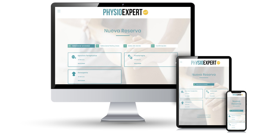 Demo de reservy para un centro de fisioterapia