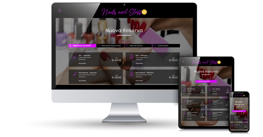 Demo de reservy para un centro de manicura y pedicura