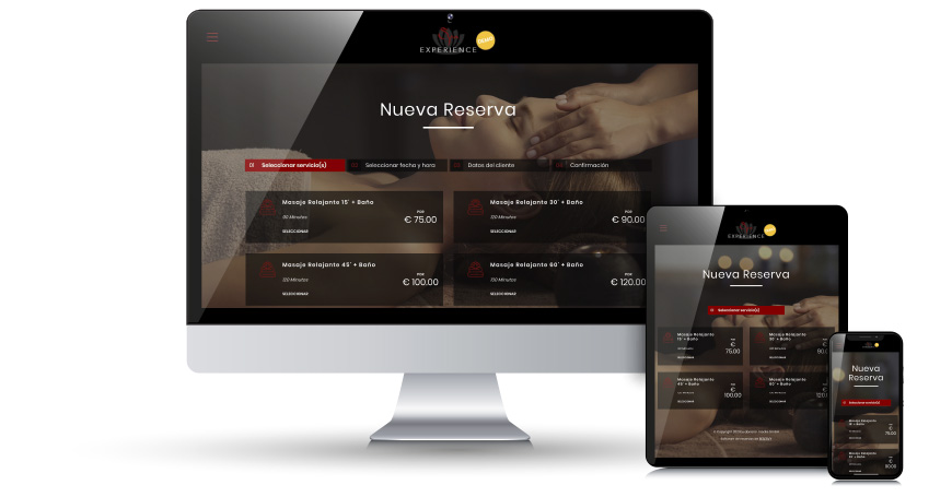 Demo de reservy para un centro de spa